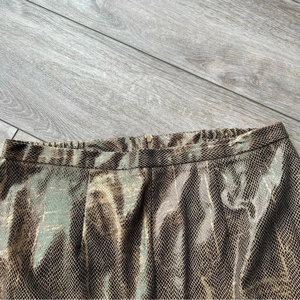 Vintage Jesse Ryan Shimmer Snakeskin Pattern Midi A Line Skirt - Picture 3 of 11